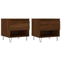 Berkfield Home Modern Coffee Tables 2 pcs Brown Oak 50x46x50 cm Engineered Wood - Size: 50 x 46 x 50 cm - thumbnail 3