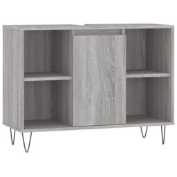 Berkfield Home Bathroom Cabinet Grey Sonoma 80x33x60 cm Engineered Wood - Size: 80 x 33 x 60 cm - thumbnail 2