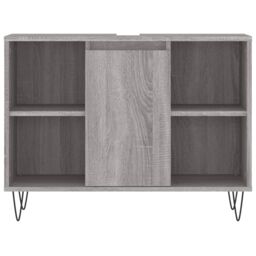 Berkfield Home Bathroom Cabinet Grey Sonoma 80x33x60 cm Engineered Wood - Size: 80 x 33 x 60 cm - thumbnail 5