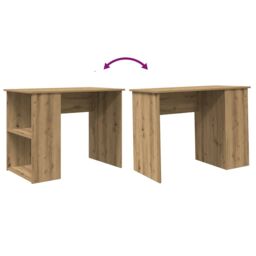 Berkfield Home Desk Artisan Oak 100x55x75 cm Engineered Wood in Brown - Size: 100 x 55 x 75 cm - thumbnail 7