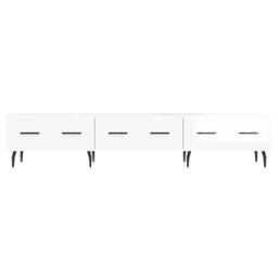 Berkfield Home TV Cabinet High Gloss White 150x36x30 cm Engineered Wood - Size: 150 x 36 x 30 cm - thumbnail 5