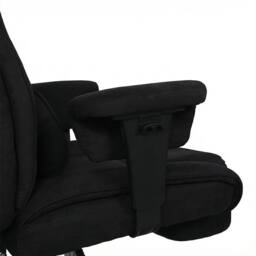 Levede Ergonomic Office Chair Suede Fabric Wide Seat Recline Footrest in Black - thumbnail 5