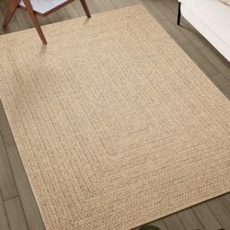 Berkfield Home Rug 160x230 cm Jute Look Indoor & Outdoor in Brown - Size: 100 cm diameter - thumbnail 3