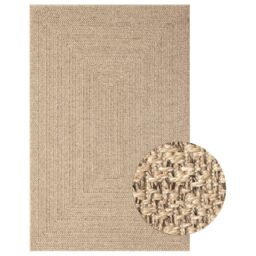 Berkfield Home Rug 160x230 cm Jute Look Indoor & Outdoor in Brown - Size: 100 cm diameter - thumbnail 2