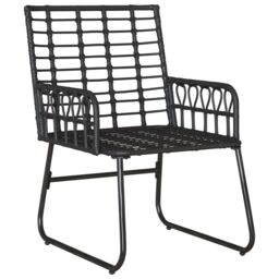 Berkfield Home Garden Dining Set 3 pcs 35 x 35 x 45 cm Poly rattan, steel in Black - thumbnail 6