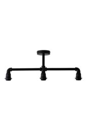 ValueLights Luiggi Industrial 3 Way Black Ceiling Bar Light - thumbnail 5
