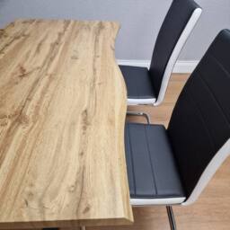 KOSY KOALA Modern Dining Table with 4 Black faux leather padded Chairs in Brown - thumbnail 5