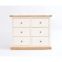 Cabinet Bits Trevi 6 Drawer Chest of Drawers Brass Knob in Off-White - thumbnail 1