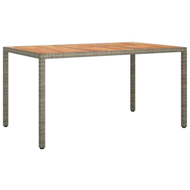 Berkfield Home Garden Dining Table Grey 150x90x75 cm Poly Rattan - Size: 150 x 90 x 75 cm - image 1