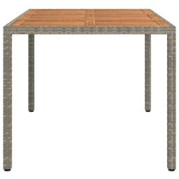 Berkfield Home Garden Dining Table Grey 150x90x75 cm Poly Rattan - Size: 150 x 90 x 75 cm - thumbnail 4