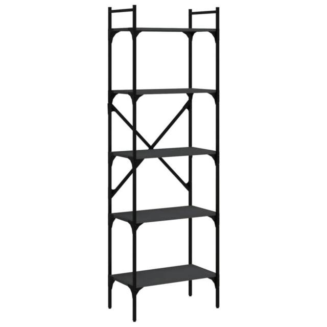 Berkfield Home Bookcase 5-Tier Black 56x31.5x174 cm Engineered Wood - image 1