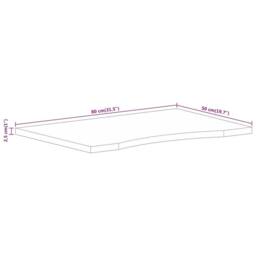 Berkfield Home Desk Top with Curve 80x50x2.5 cm Solid Wood Rough Mango in Brown - thumbnail 8