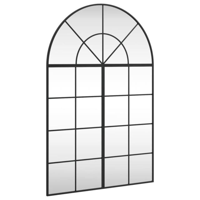 Berkfield Home Wall Mirror Black 80x120 cm Arch Iron - image 1