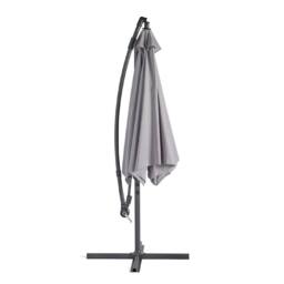 VonHaus Grey 3M Cantilever Banana Parasol with Base & Cover Set in Light Grey - thumbnail 9