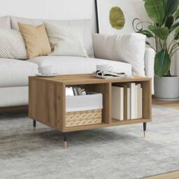 Berkfield Home Coffee Table Artisan Oak 60x50x36.5 cm Engineered Wood in Brown - thumbnail 2