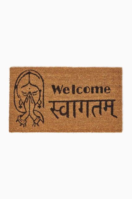 Homescapes Swagat Welcome Coir Doormat in Natural - Size: 40 cm x 70 cm - image 1