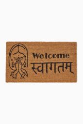 Homescapes Swagat Welcome Coir Doormat in Natural - Size: 40 cm x 70 cm - thumbnail 1