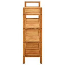 Berkfield Home Shoe Rack with 4 Shelves 100x27x80 cm Solid Oak Wood in Brown - Size: 100 x 27 x 80 cm - thumbnail 3