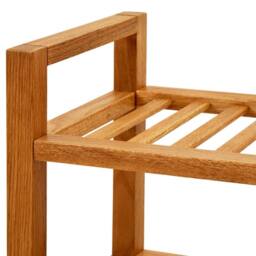 Berkfield Home Shoe Rack with 4 Shelves 100x27x80 cm Solid Oak Wood in Brown - Size: 100 x 27 x 80 cm - thumbnail 5