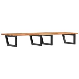 Berkfield Home Elegant Basin Shelf Wall Mounted Steel & Solid Wood Acacia in Brown - thumbnail 6