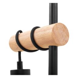 Pheashine Industrial Wood & Metal Table Lamp, E27 Black Desk Light, Bulb Not - thumbnail 3