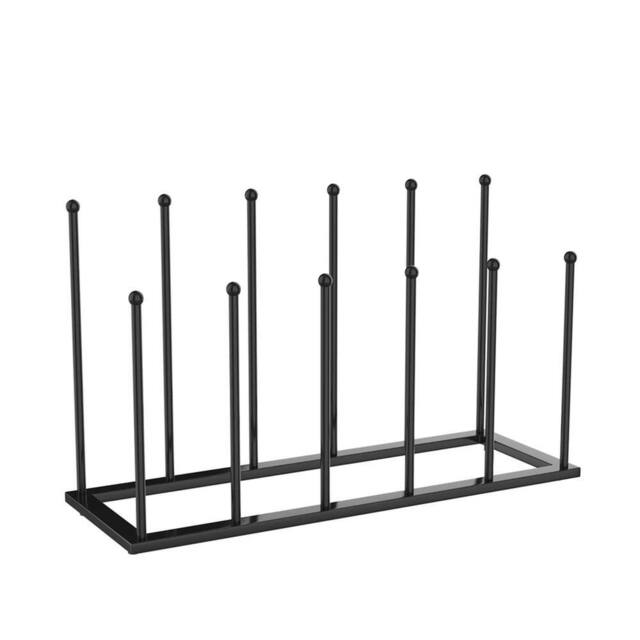 SPETLEK 6 Pair Steel Boot Rack Free Standing Garden Footwear Storage Holder in Black - Size: 500mm - image 1