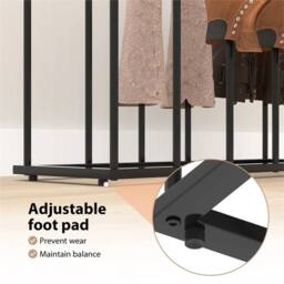 SPETLEK 6 Pair Steel Boot Rack Free Standing Garden Footwear Storage Holder in Black - Size: 500mm - thumbnail 5