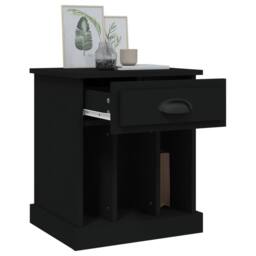 Berkfield Home Bedside Cabinet Black 43x36x50 cm - Size: 43 x 36 x 50 cm - thumbnail 5