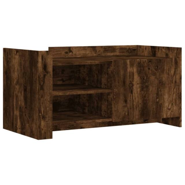 Berkfield Home Coffee Table Smoked Oak 100x50x50 cm Engineered Wood in Brown - Size: 100 x 50 x 50 cm - image 1