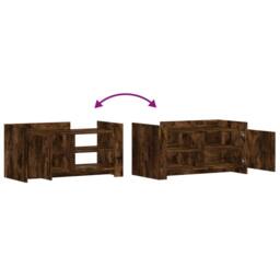 Berkfield Home Coffee Table Smoked Oak 100x50x50 cm Engineered Wood in Brown - Size: 100 x 50 x 50 cm - thumbnail 8