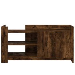 Berkfield Home Coffee Table Smoked Oak 100x50x50 cm Engineered Wood in Brown - Size: 100 x 50 x 50 cm - thumbnail 4