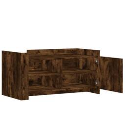 Berkfield Home Coffee Table Smoked Oak 100x50x50 cm Engineered Wood in Brown - Size: 100 x 50 x 50 cm - thumbnail 7