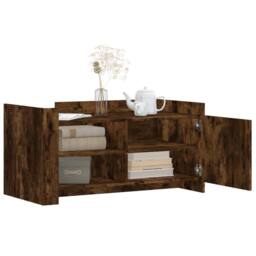 Berkfield Home Coffee Table Smoked Oak 100x50x50 cm Engineered Wood in Brown - Size: 100 x 50 x 50 cm - thumbnail 3