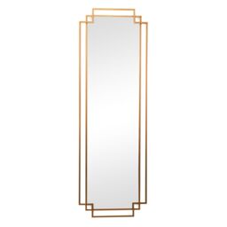 Melody Maison Copper Art Deco Wall Mirror 142cm X 47cm - Size: 142 cm X 47 cm