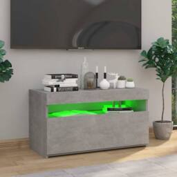 Berkfield Home TV Cabinet with LED Lights Concrete Grey 75x35x40 cm - Size: 75 x 35 x 40 cm - thumbnail 4