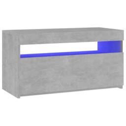 Berkfield Home TV Cabinet with LED Lights Concrete Grey 75x35x40 cm - Size: 75 x 35 x 40 cm - thumbnail 7