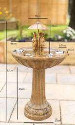 Marco Paul 82cm Bronze Resin Boy & Solar Powered Water Fountain - thumbnail 9