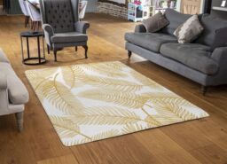 Benjamin Tate Design Golden Leaves Rug in Natural - Size: Large - thumbnail 2