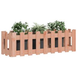 Berkfield Home Garden Raised Bed with Fence Design 100x30x30 cm Solid Wood Douglas in Brown - Size: 100 x 30 x 30 cm - thumbnail 3