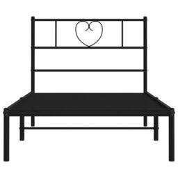 Berkfield Home Metal Bed Frame with Headboard Black 100x200 cm - thumbnail 5