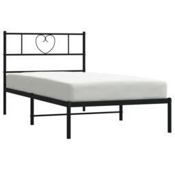 Berkfield Home Metal Bed Frame with Headboard Black 100x200 cm - thumbnail 3