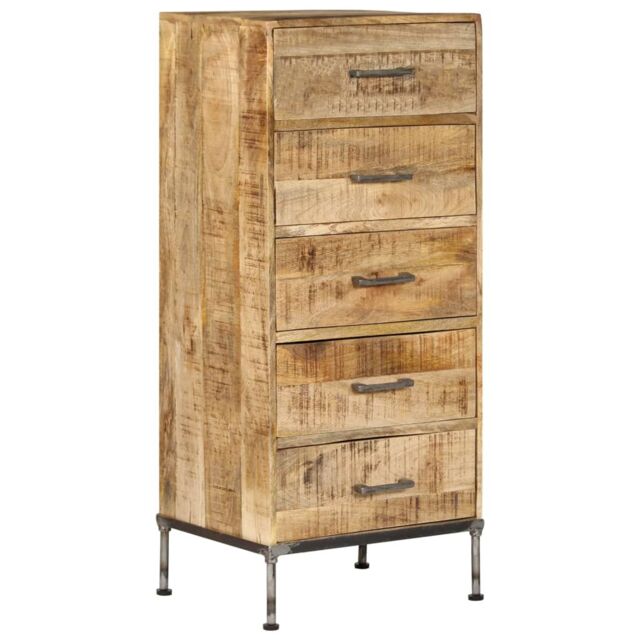 Berkfield Home Chest of Drawers 45x35x106 cm Solid Mango Wood in Brown - Size: 45 x 35 x 106 cm - image 1