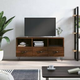 Berkfield Home TV Cabinet Brown Oak 102x36x50 cm Engineered Wood - Size: 102 x 36 x 50 cm