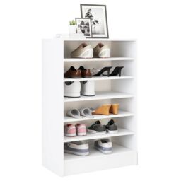 Berkfield Home Shoe Cabinet White 60x35x92 cm Engineered Wood - Size: 60 x 35 x 92 cm - thumbnail 4