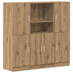 Berkfield Home Durable 3 Piece Kitchen Cabinet Set Artisian Oak Engineered Wood in Brown - thumbnail 3