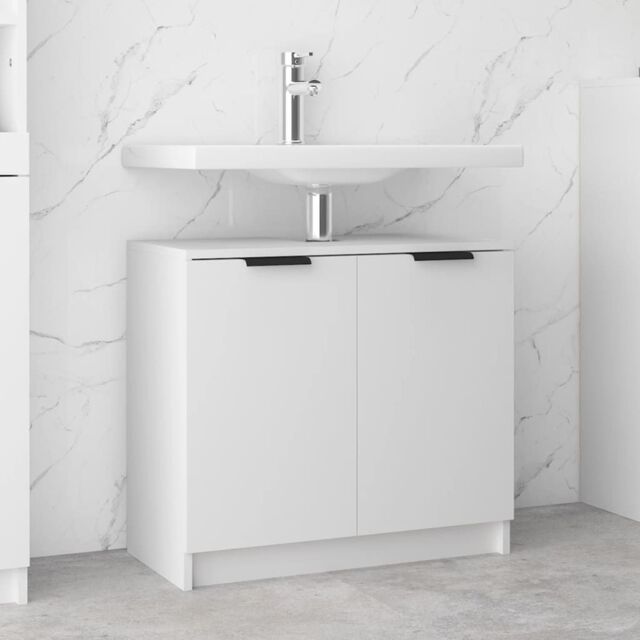Berkfield Home Bathroom Cabinet White 64.5x33.5x59 cm Engineered Wood - image 1