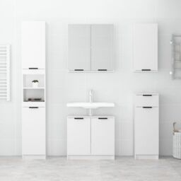 Berkfield Home Bathroom Cabinet White 64.5x33.5x59 cm Engineered Wood - thumbnail 3