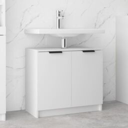 Berkfield Home Bathroom Cabinet White 64.5x33.5x59 cm Engineered Wood - thumbnail 1