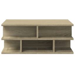Berkfield Home Decorative Coffee Table Sonoma Oak 70x70x29 cm Engineered Wood in Light Tan - Size: 70 x 70 x 29 cm - thumbnail 5