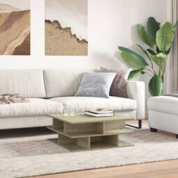 Berkfield Home Decorative Coffee Table Sonoma Oak 70x70x29 cm Engineered Wood in Light Tan - Size: 70 x 70 x 29 cm
